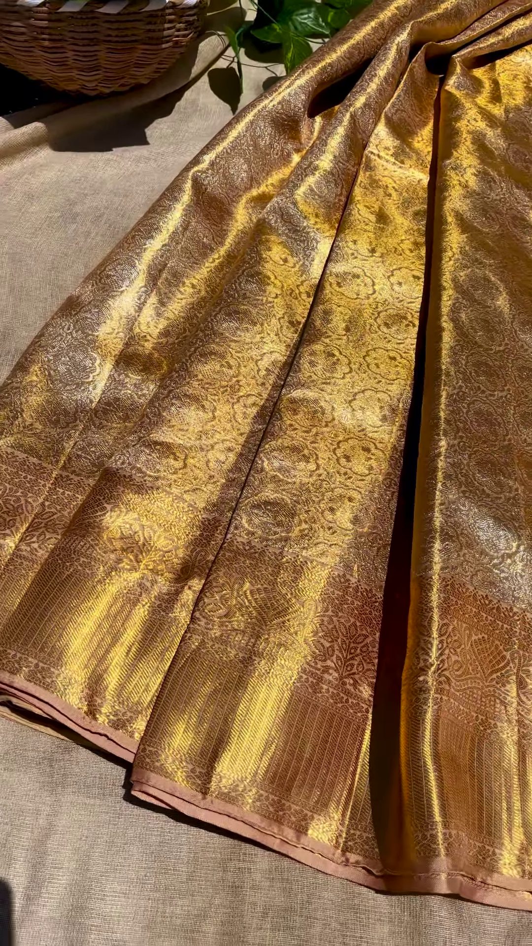 Peacock Green Brocade Blouse Piece with Gold Zari Embroidery - Image 2