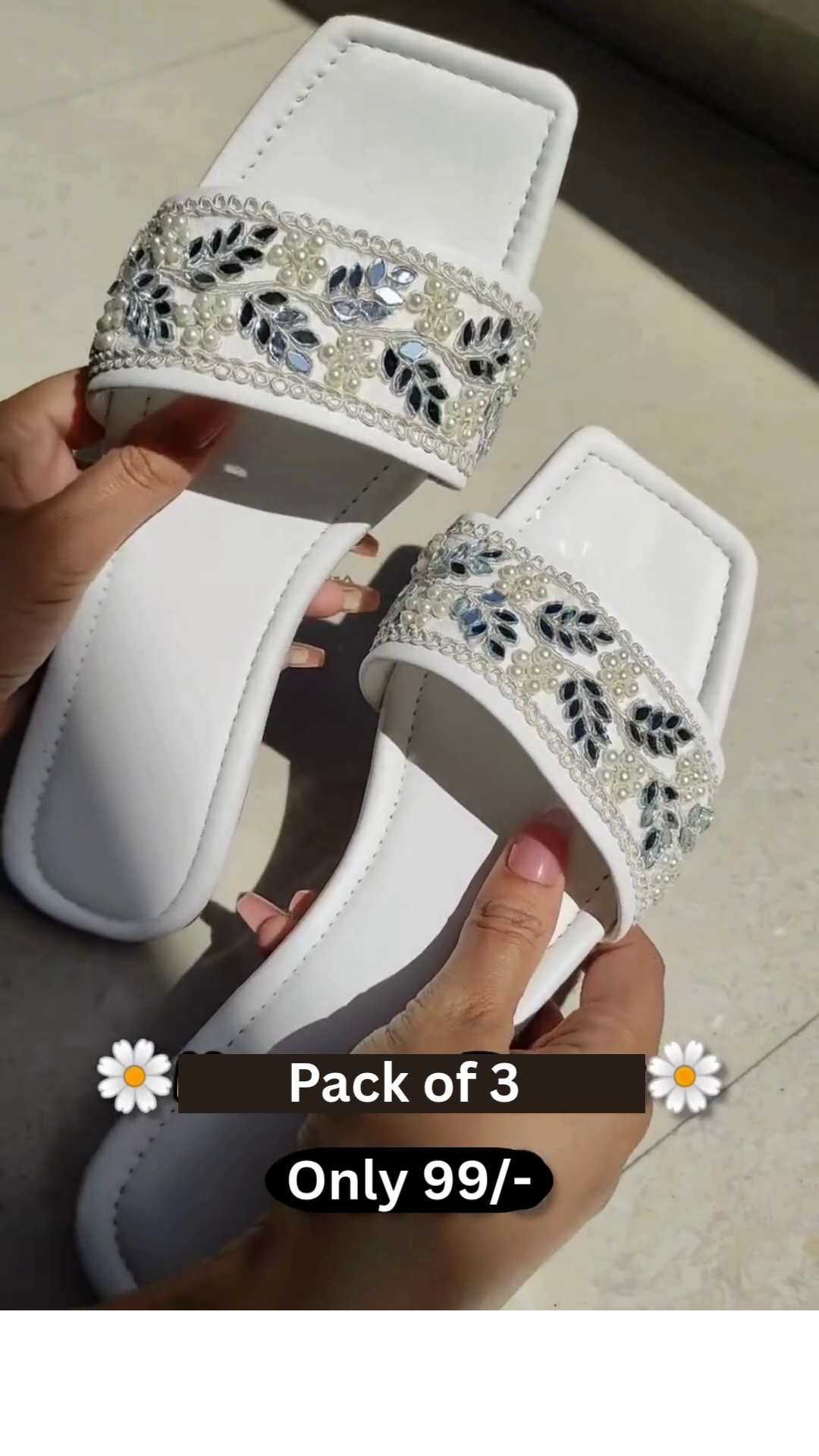 Embellished Bridal or Festive Slides - Image 2