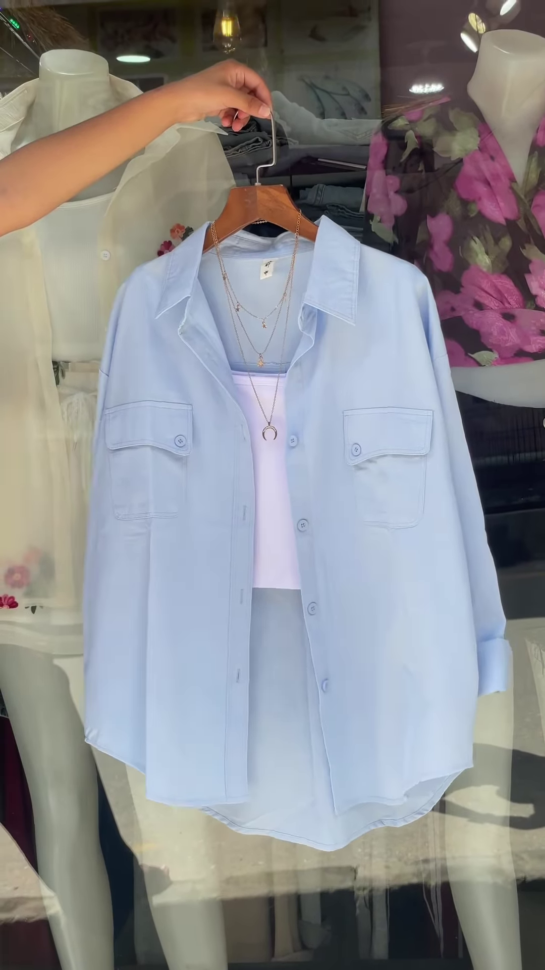 Vibrant Green Oversized Button-Down Shirt - Women's Stylish Casual Top with Pockets - Image 4