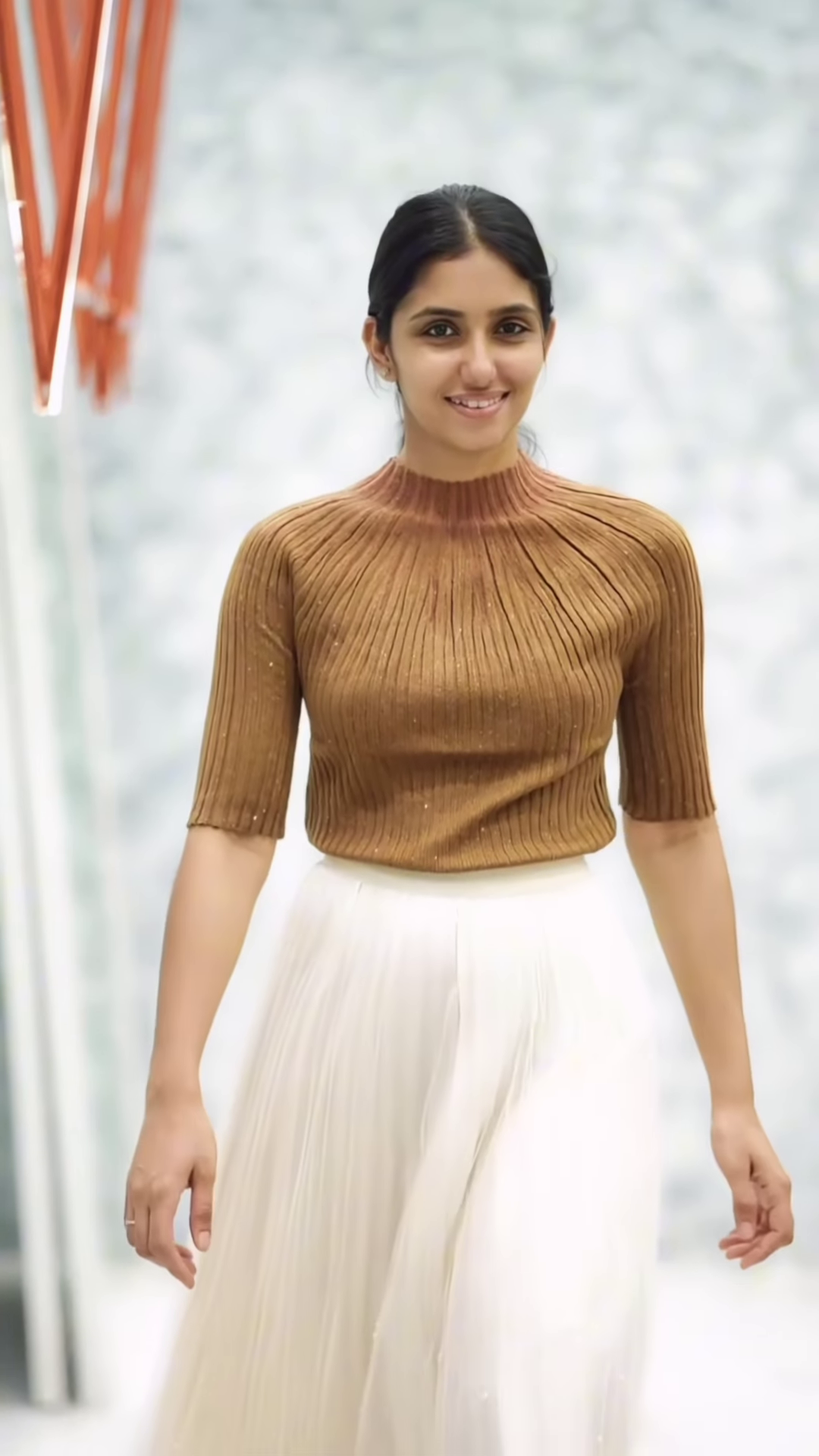 Women’s Pink Ribbed Half-Sleeve Top with Black Pleated Mini Skirt – Chic Contrast Casualwear Ensemble - Image 5