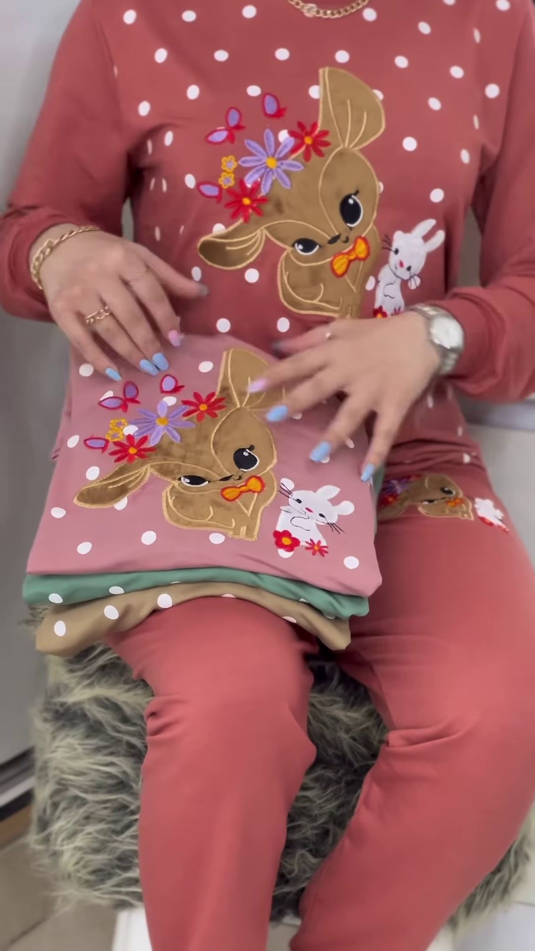 Polka Bunny Cozy Tracksuit – Cute Embroidery, Soft Warmth, All‑Day Comfort 🐰 - Image 4