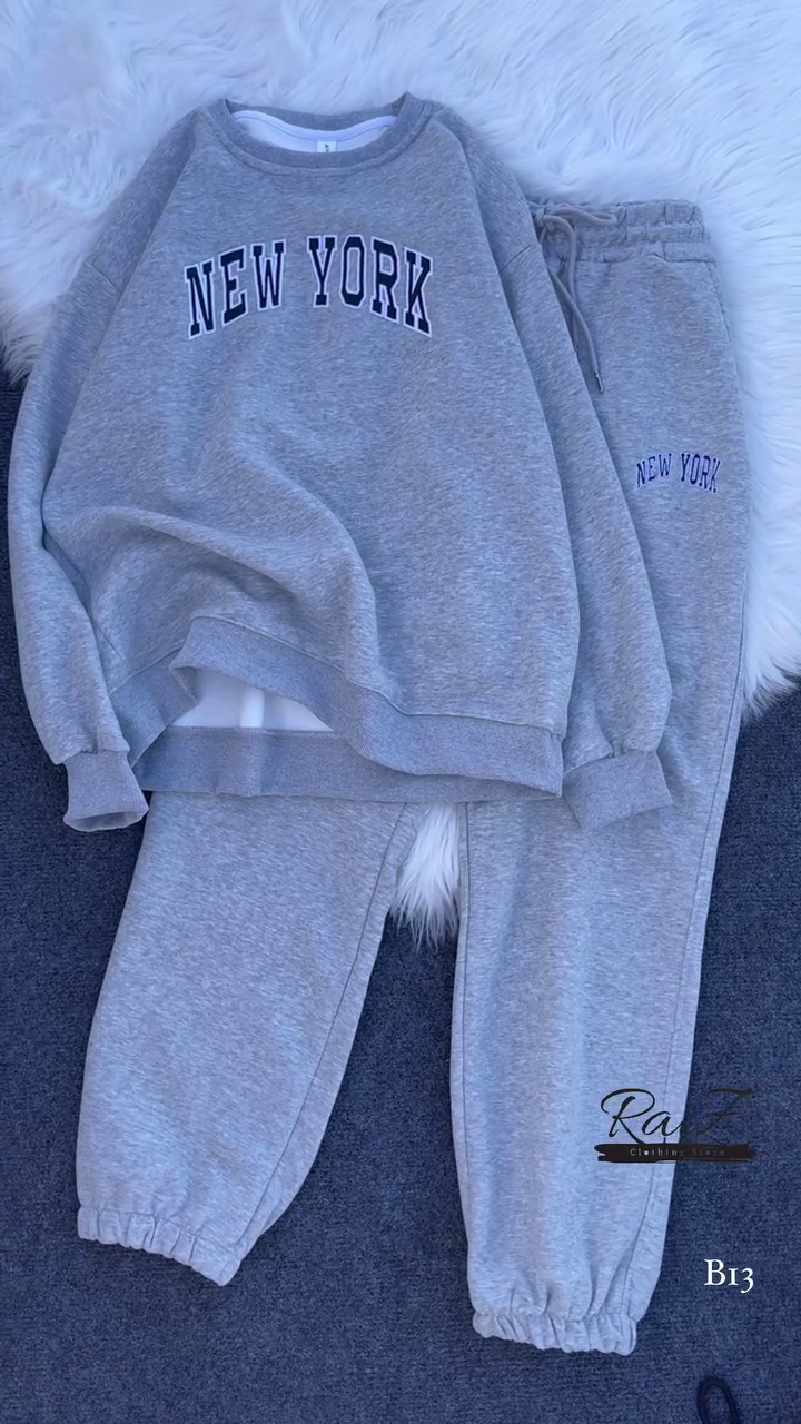 New York Print Black Sweatshirt & Jogger Co-ord Set - Image 3