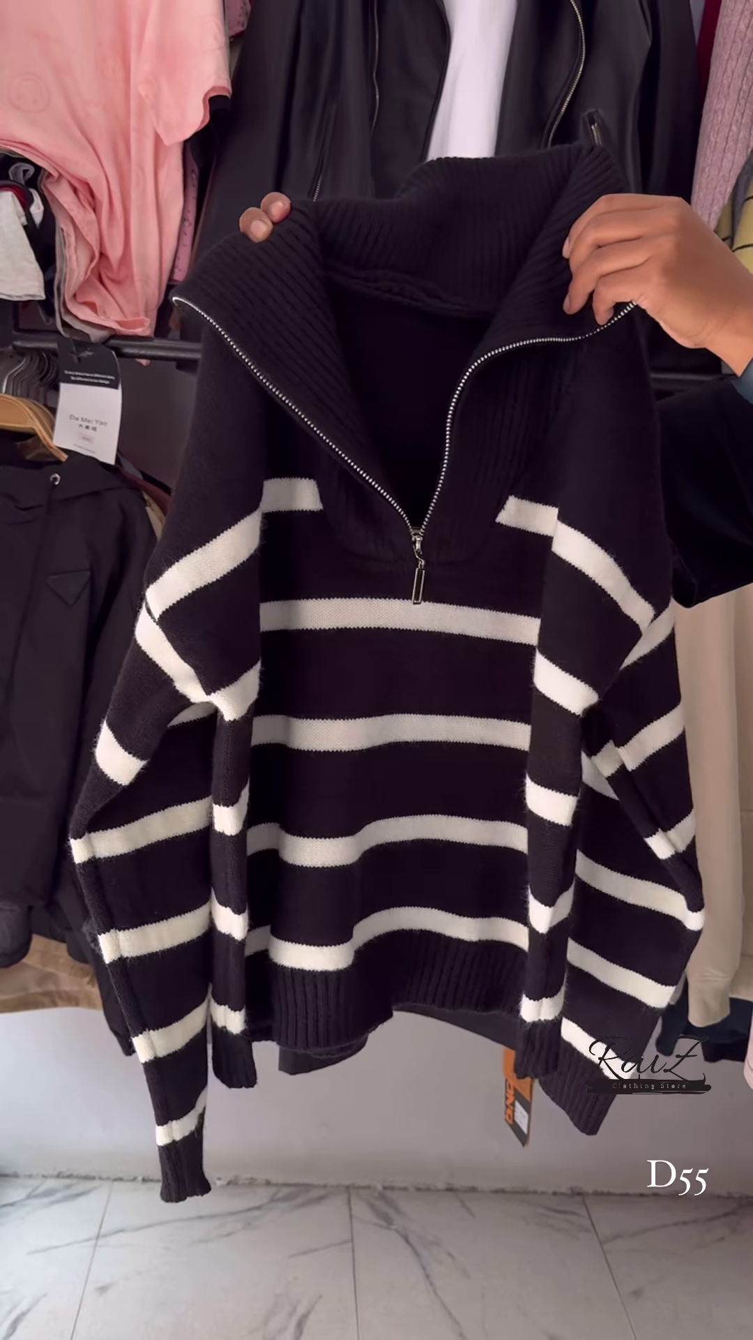 Half-Zip Striped Knit Sweaters 🧶⛷ With High Collar – Red, White & Blue Variants - Image 4