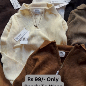 Solid Knit Sweaters 🧶🧺 With Ribbed Texture – Brown, White, Cream & Black Variants