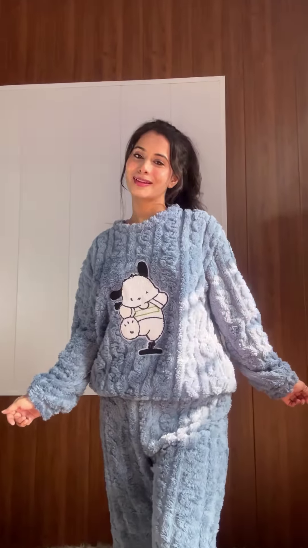 Plush & Fuzzy Co-ord Sets 🧸❄️ With Embroidery & Pastel Charm – Blue, Strawberry & Dog Variants - Image 3