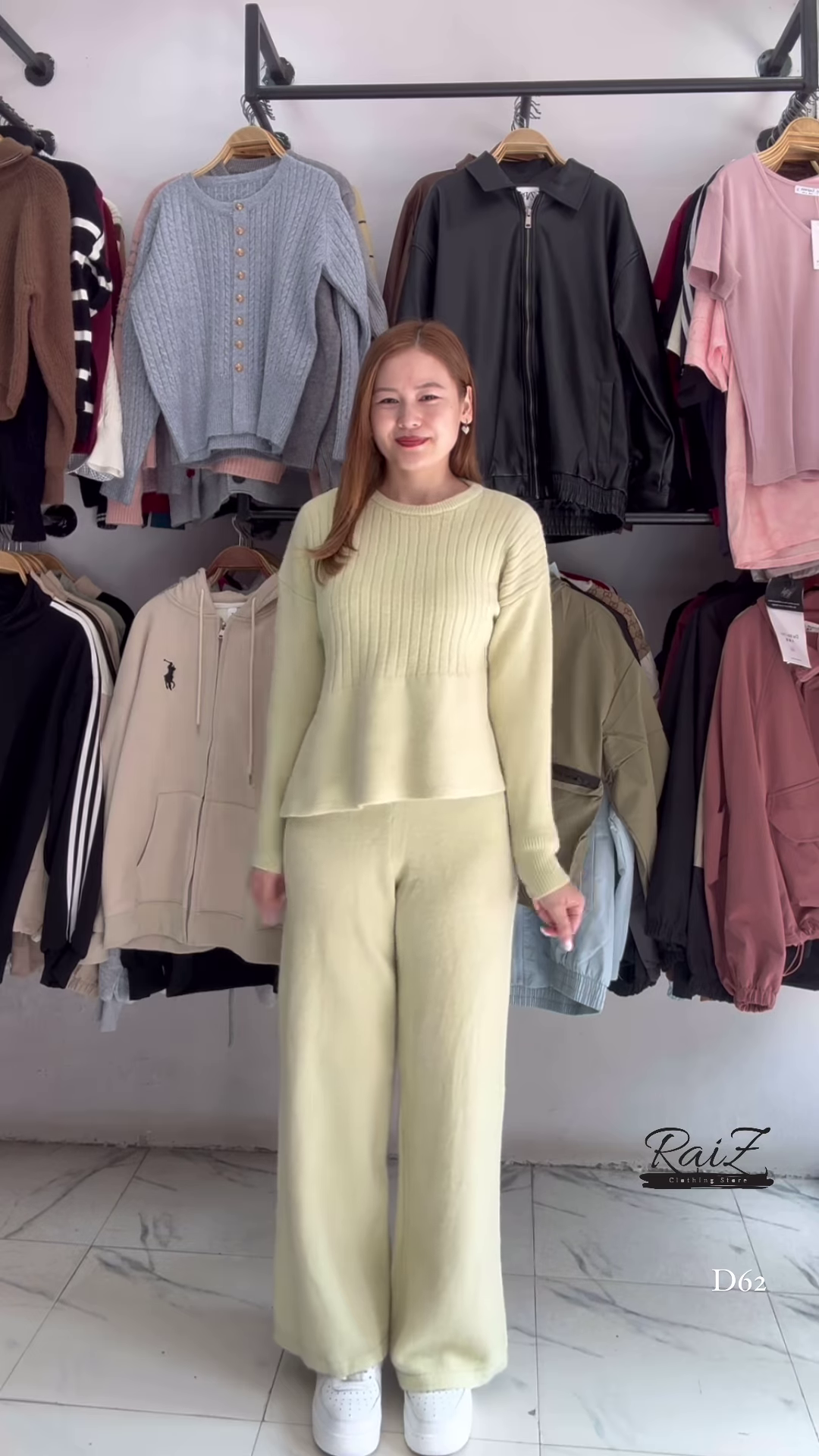 Knit Co-ord Sets 🧶🌾 With Sweater & Wide-Leg Pants – Yellow, Mustard & Brown Variants - Image 2