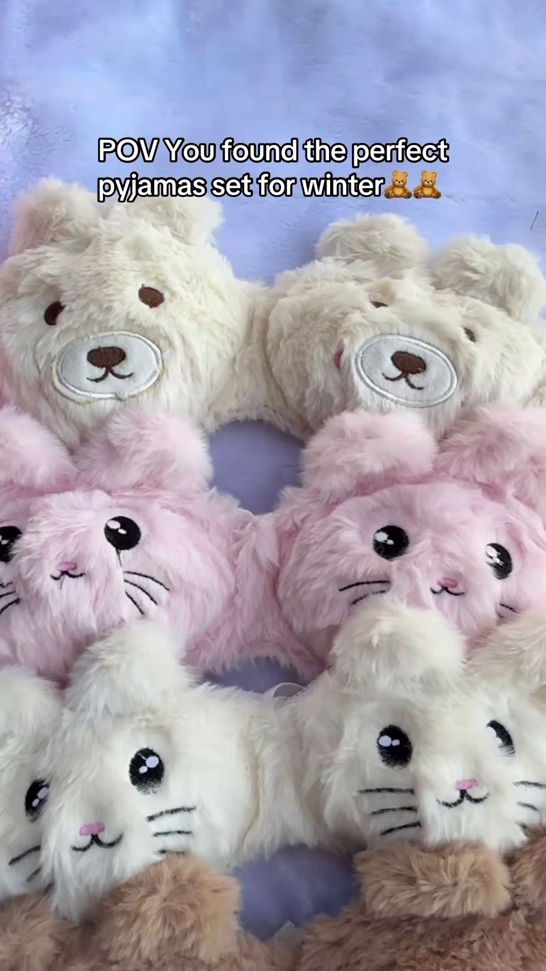 Fluffy Animal-Themed Winter Pajama Sets ๐ปโ๏ธ โ Soft Plush Sleepwear with Bear & Panda Faces - Image 5