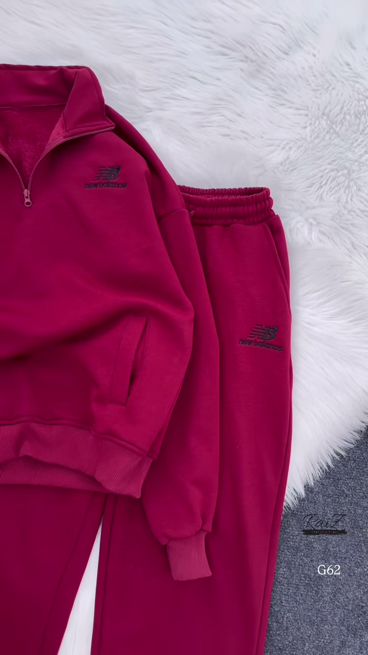 Zip-Up Tracksuit Sets π§₯π β Coordinated Sweatshirt & Jogger Combos in Grey, Red & Beige Variants - Image 4