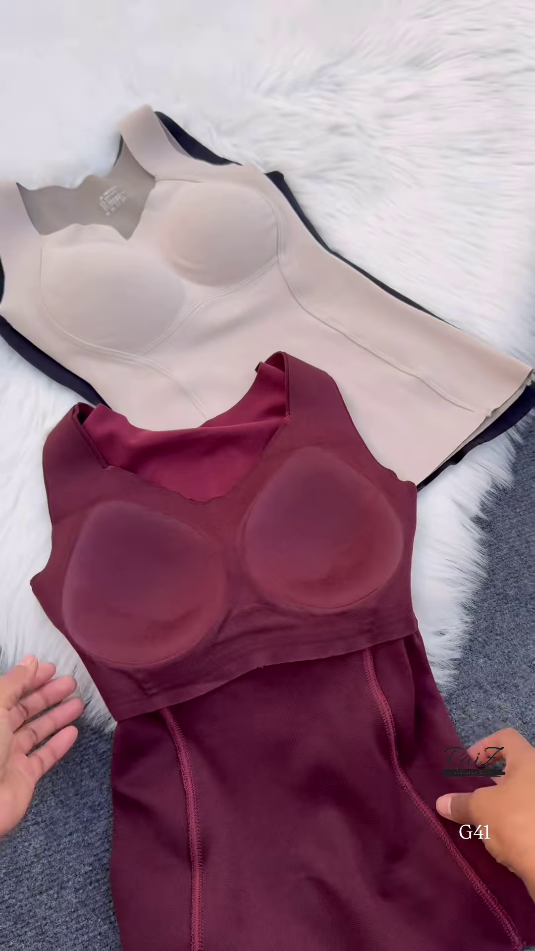 Sleeveless Built-In Bra Tops ππ€ β Molded Cup Basics in Black, Beige & Maroon Variants - Image 3