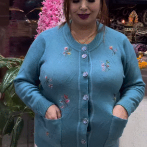 Embroidered Knit Cardigans 🧥🌸 – Available in 10 Vibrant Colors with Floral & Textured Detailing