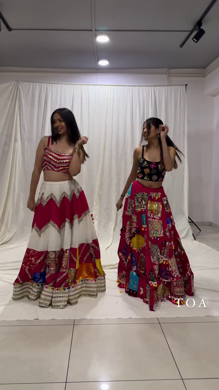 Mirror Work Festive Lehenga Set with Colorful Tassels - Image 4