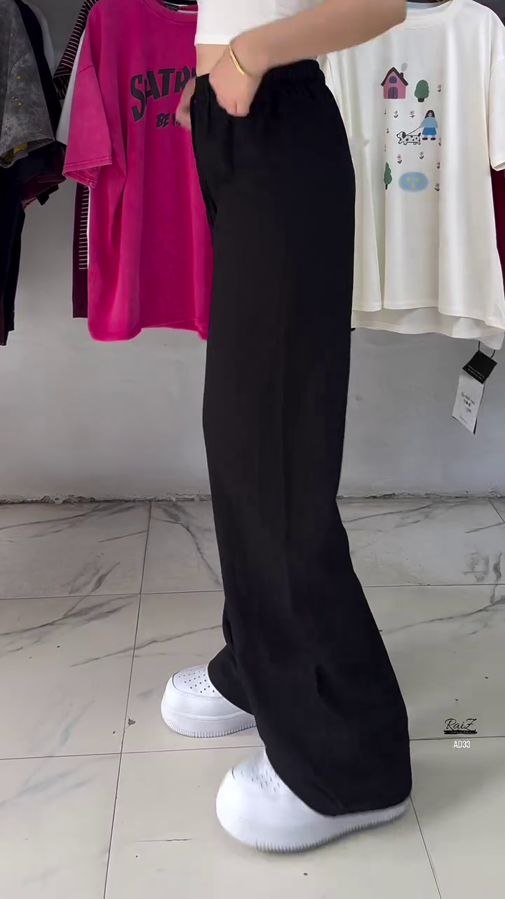 Women’s Relaxed Fit Wide-Leg Drawstring Pants – Deep Navy - Image 6