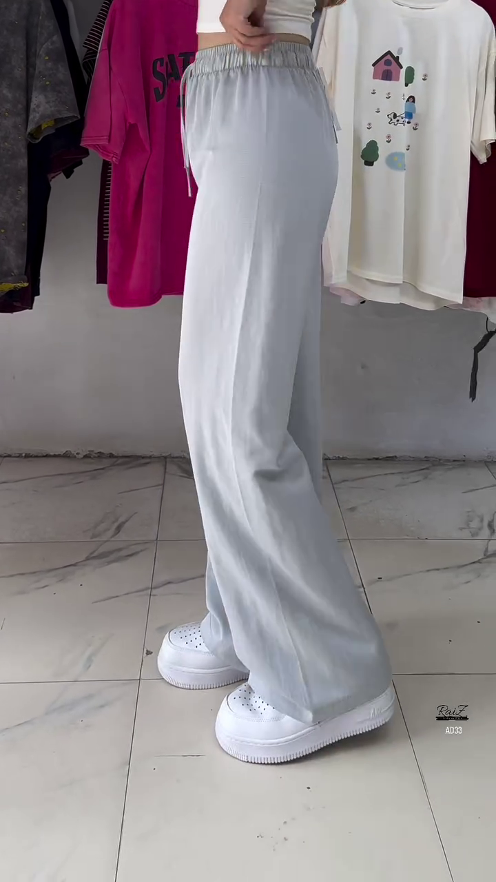 Women’s Relaxed Fit Wide-Leg Drawstring Pants – Deep Navy - Image 4