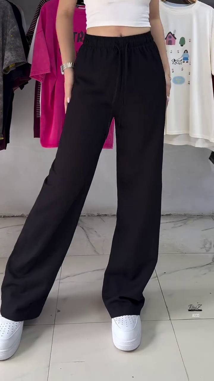 Women’s Relaxed Fit Wide-Leg Drawstring Pants – Deep Navy - Image 5