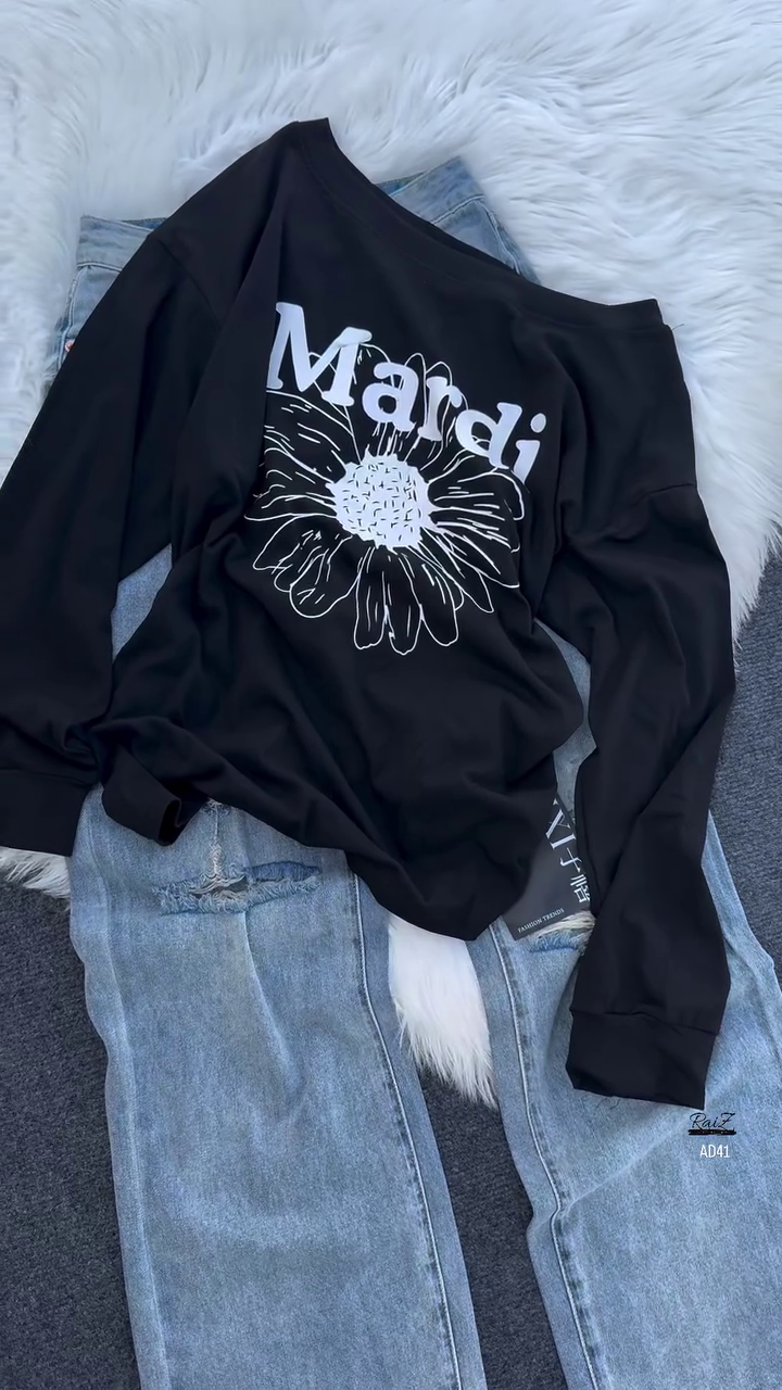 Women’s Graphic “Mardi” Floral Print Sweatshirt - Image 2