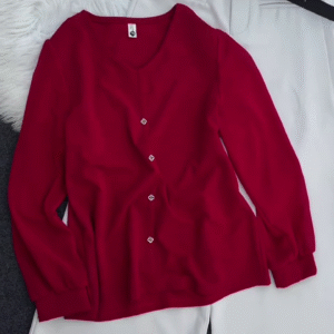 Olive Green Button-Down Blouse & Cream Wide-Leg Trousers Set