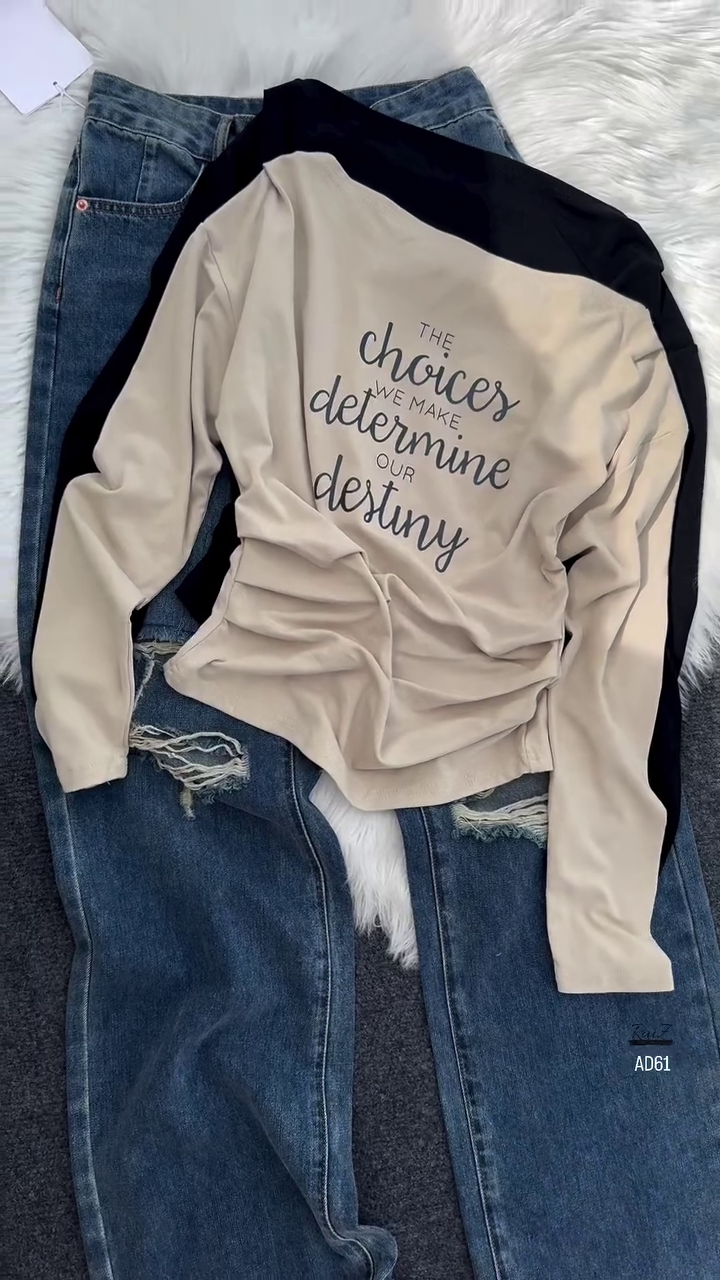 Inspirational Slogan Long-Sleeve Tee - Image 2