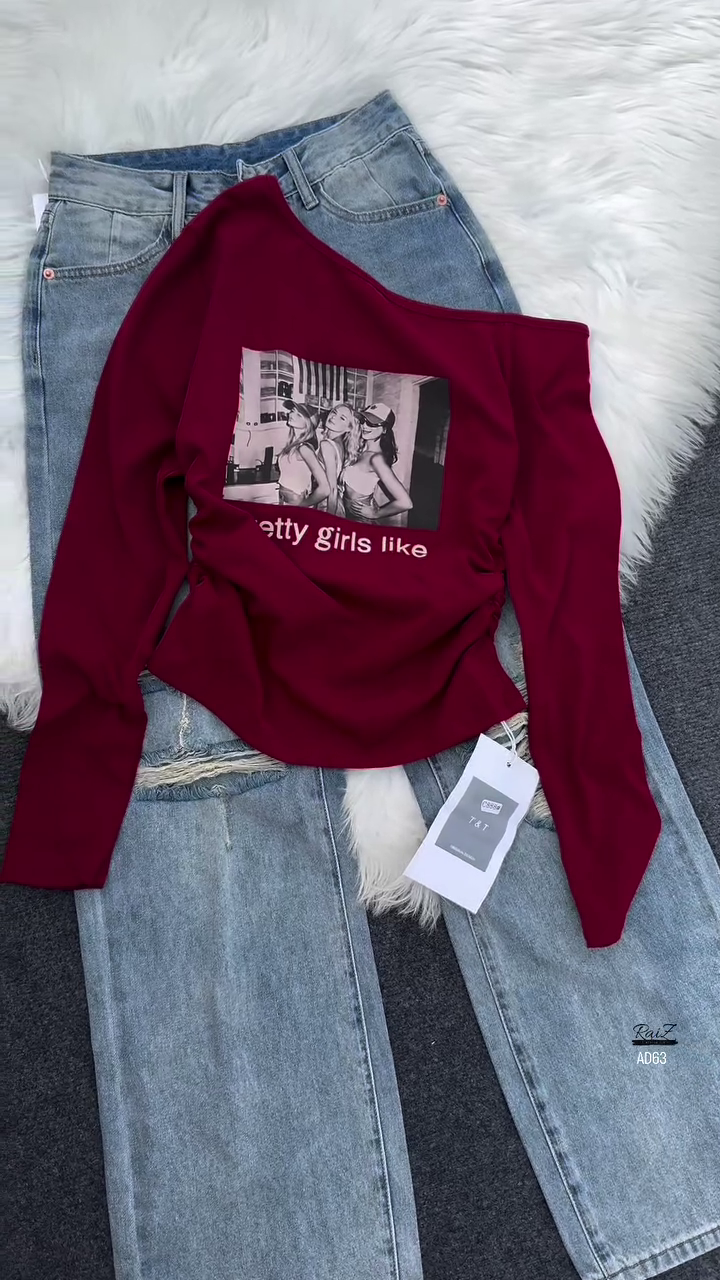 Grey Graphic Long Sleeve Tee - Image 2