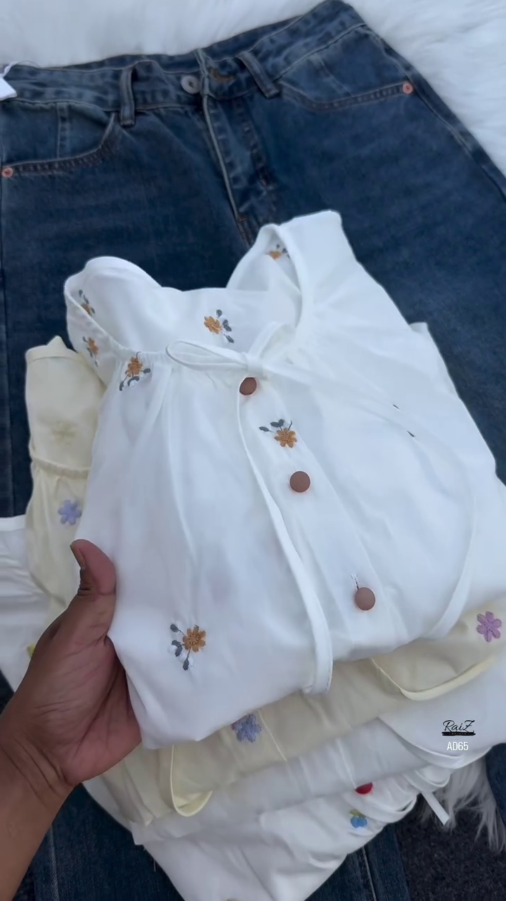 Embroidered Sheer Blouse - Image 5