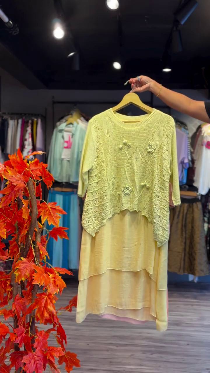 Layered Lace Knit & Sheer Ivory Underskirt - Image 3