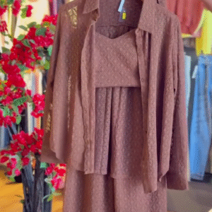 Lace Texture Co-ord in Earth Brown