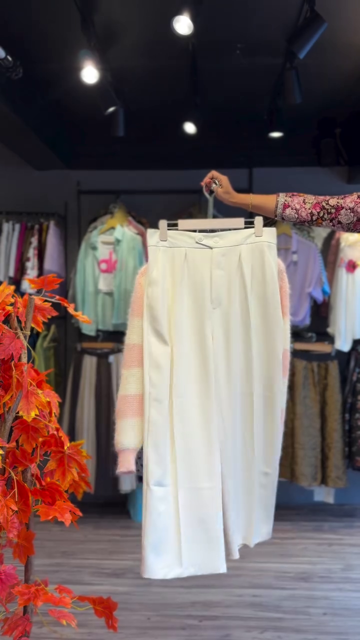 Pastel Pink & Cream Striped Winter Co-Ord Set (Hooded Sweater + Jogger Pants) - Image 2