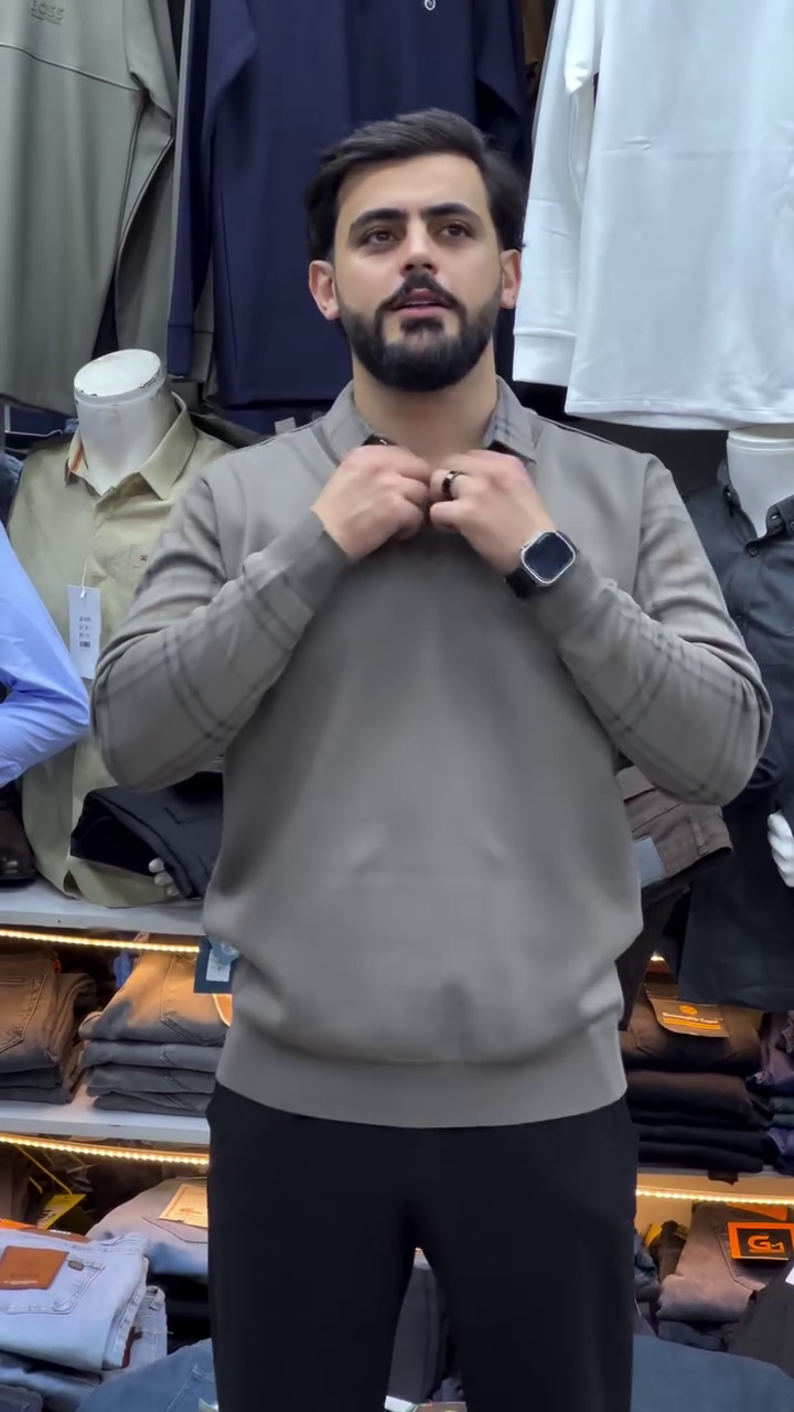 TAUPE LONG-SLEEVE CASUAL SHIRT - Image 2