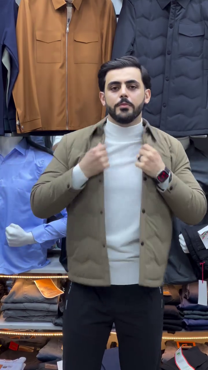 LIGHT BROWN QUILTED WINTER JACKET