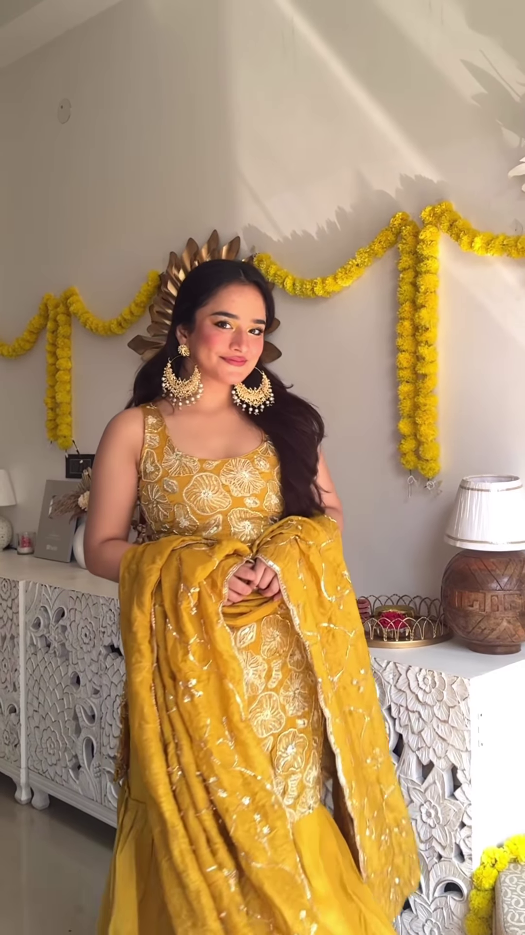 Mustard Yellow Embroidered Sharara Suit with Matching Dupatta – Festive Ethnic Set - Image 2