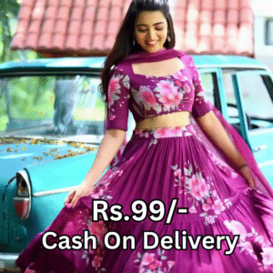 Blooming Magenta Floral Lehenga Choli Set