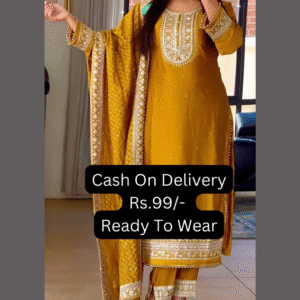 Sun-Drenched Mustard Silk Suit with Ornate Zardosi Borders