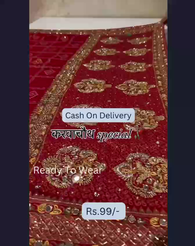 Karwa Chauth Special: Crimson Heritage Bandhani Saree