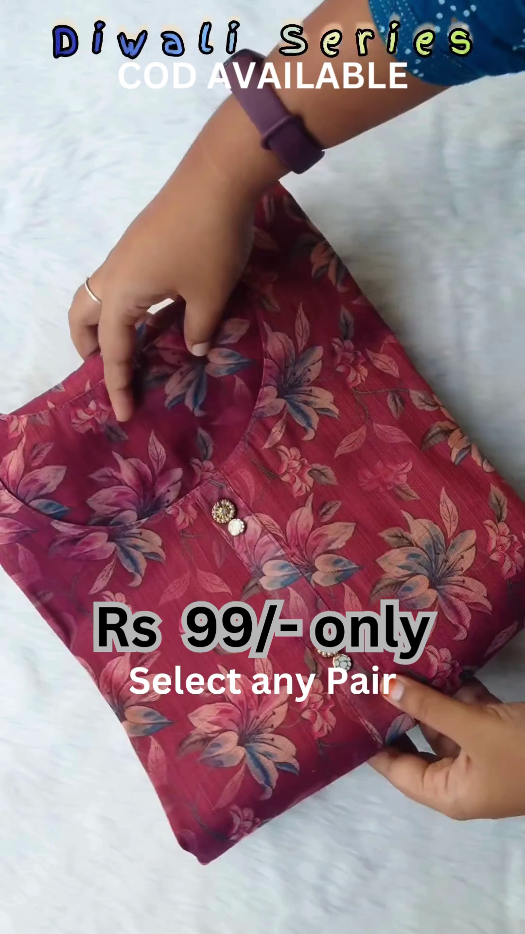 Burgundy Floral Silk Kurti | Diwali Series - Image 2