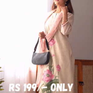 Floral Hand-Painted Kurta Set – 4 Elegant Shades