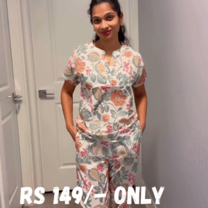 Floral Cotton Co-Ord Set – Relaxed Elegance