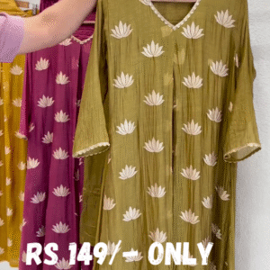 Elegant Floral Embroidered Kurta Set – Graceful & Chic