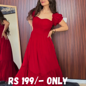 Scarlet Ruffle Maxi Dress – A Statement of Elegance