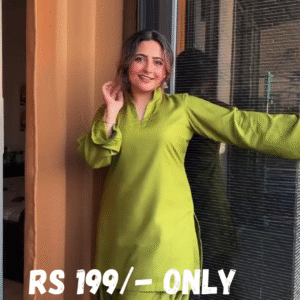 Elegant Green Satin Kurta Set – Luxe Comfort & Grace