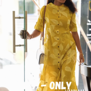 Sunshine Yellow Floral Kurti Set – Radiate Elegance & Comfort
