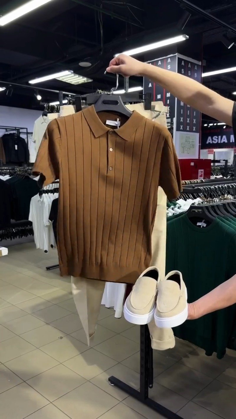 Minimalist Ribbed Polo Shirt & Trouser Set – Available in Earthy Brown & Deep Burgundy