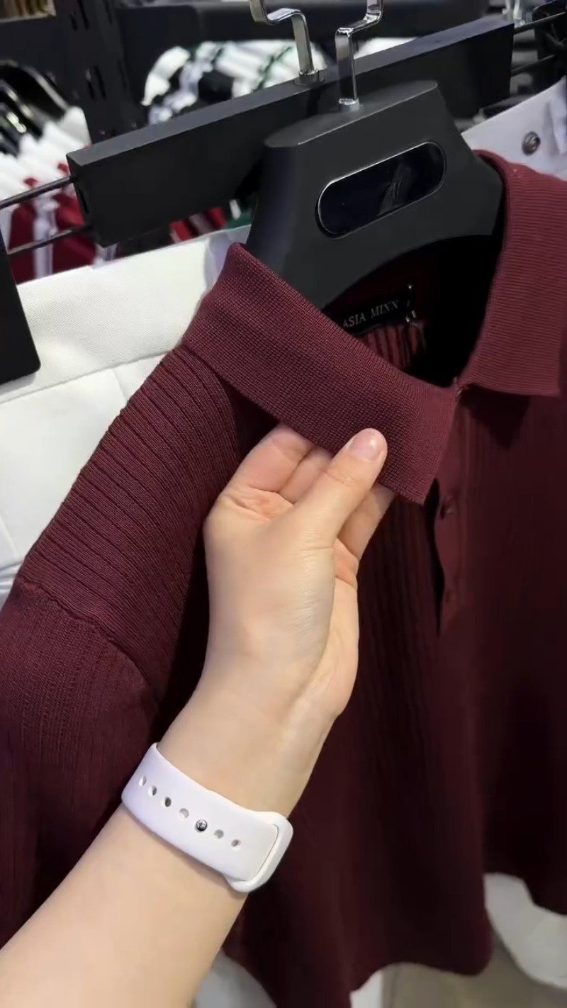 Minimalist Ribbed Polo & Trouser Co-ord Set – Available in Burgundy & Classic White - Image 2