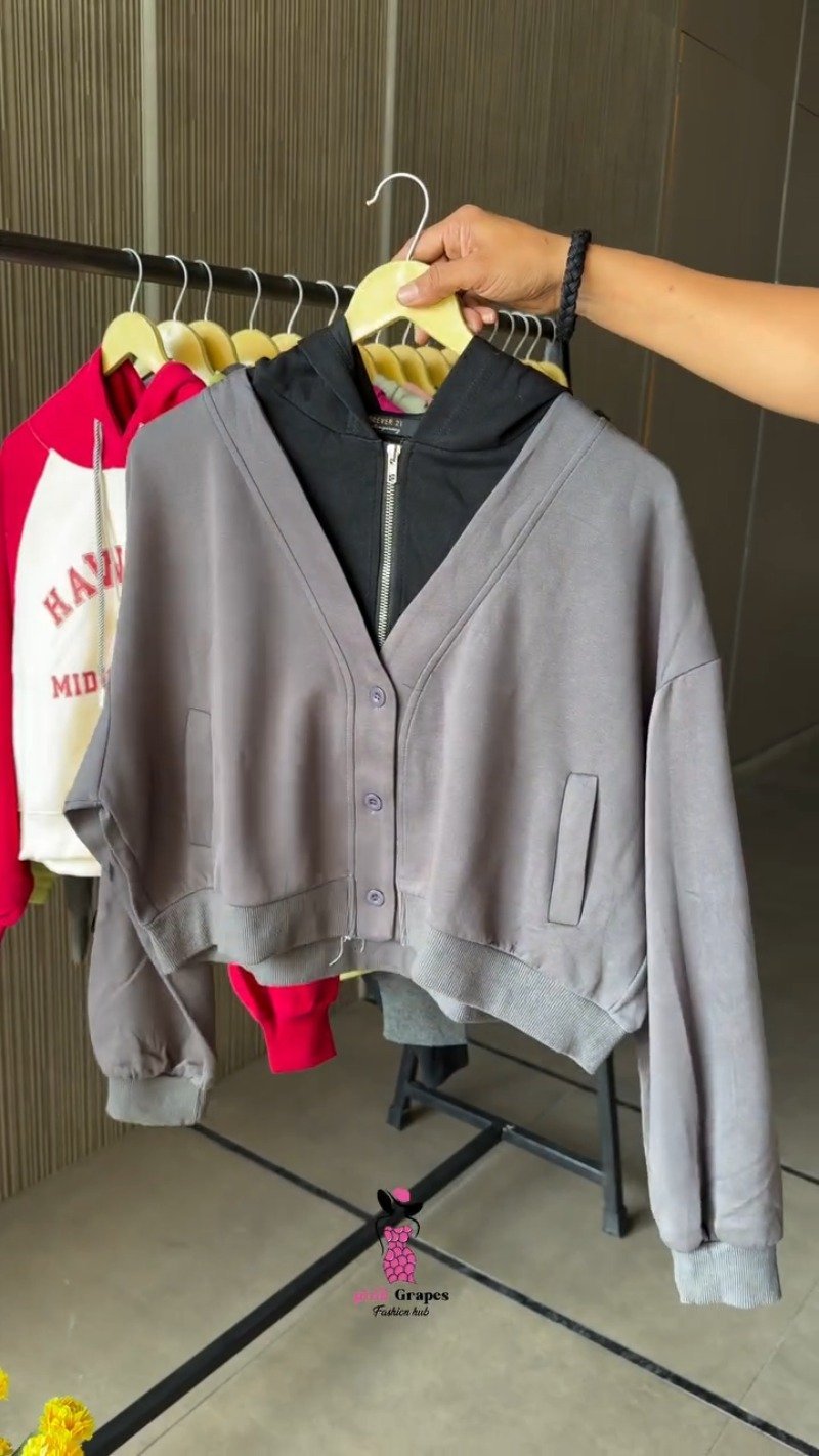 Versatile Street-Style Graphic Crop Hoodies and Sweatshirts – Available in Black, Pink, Grey, Lime Green & Blue - Image 3