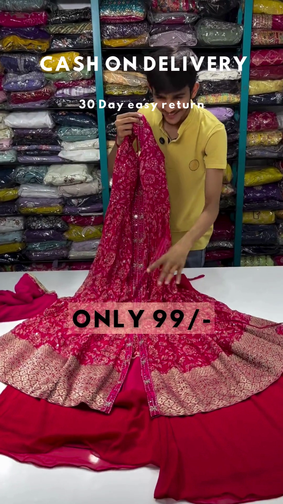 Fuchsia Royalty: Embroidered Floral Anarkali & Lehenga Set - Image 3