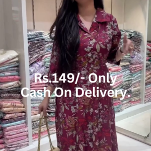 Wine Blossom: Floral Print Fusion Maxi Dress
